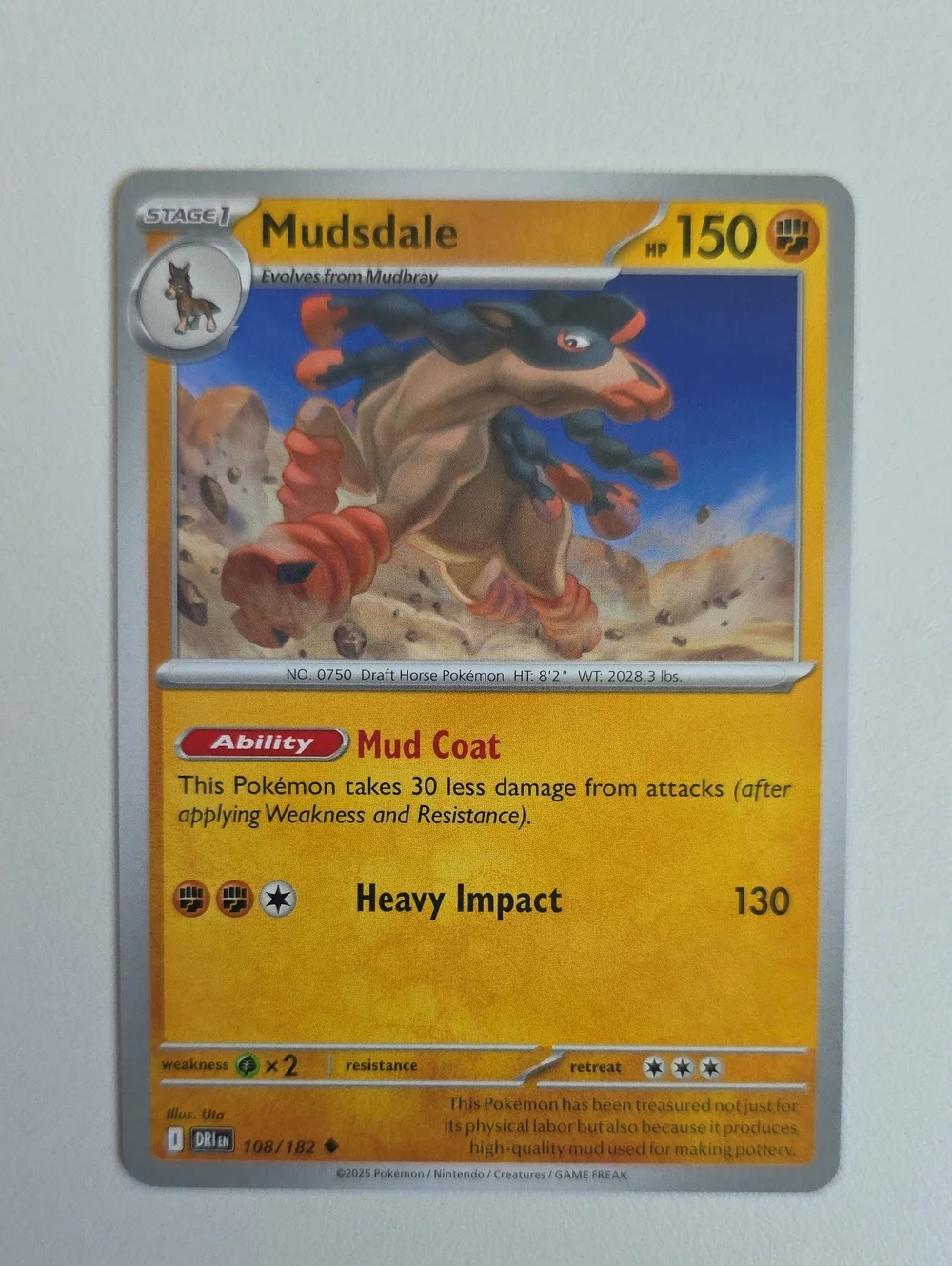 Pokemon Mudbray And Mudsdale Card